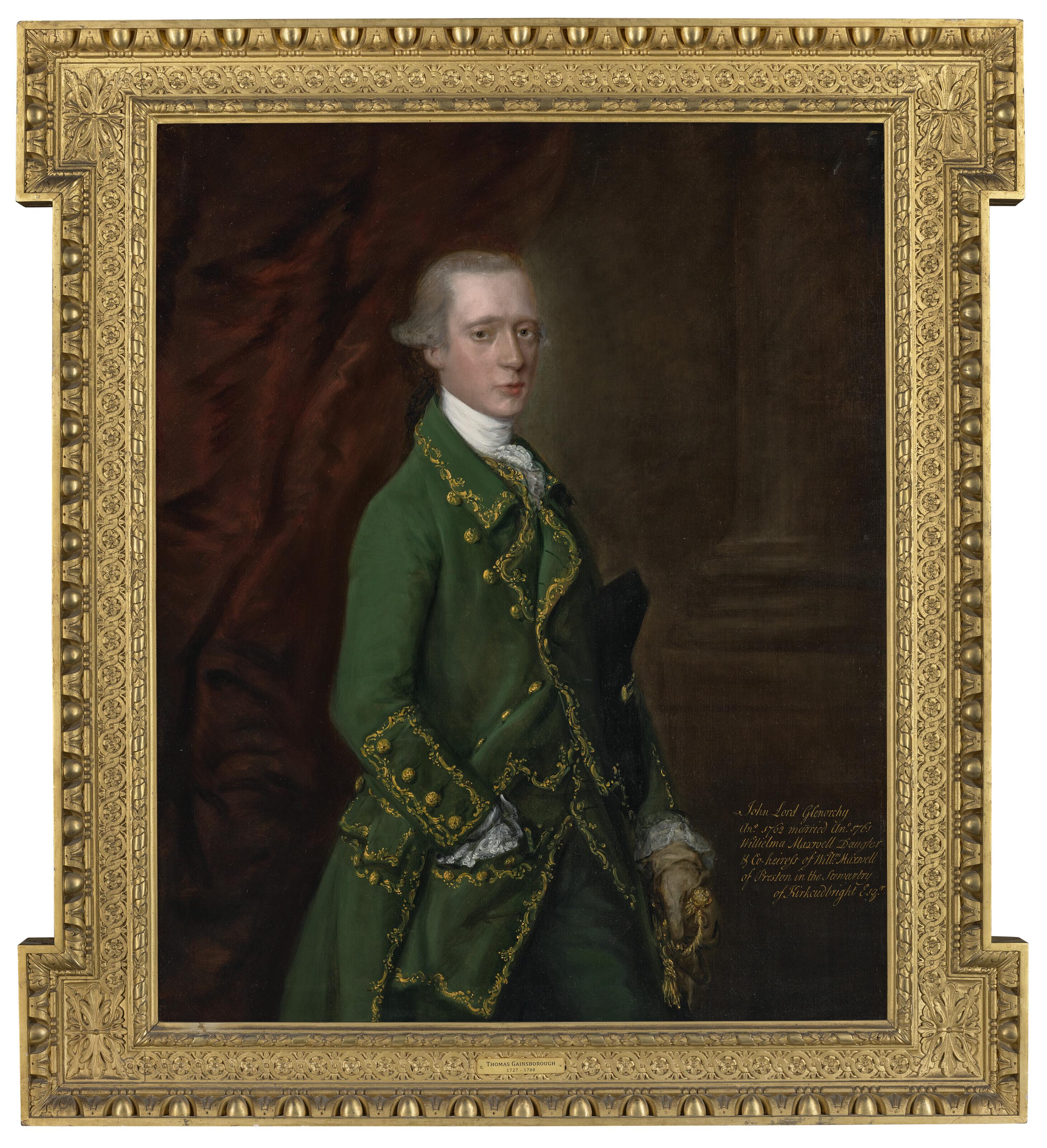 Thomas Gainsborough R.A. - Portrait of John Campbell, Viscount Glenorchy (1738-1771), three-quarter-length, in a green jacket with gilt embroidery
