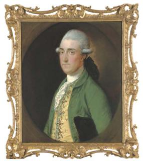 Thomas Gainsborough, R.A. - Portrait of Walwyn Graves (1745-1813), of Mickleton Manor, Gloucestershire, Half-Length, In A Green Coat And Yellow Embroidered Waistcoat, A Tricorn Under His Left Arm, Feigned Oval