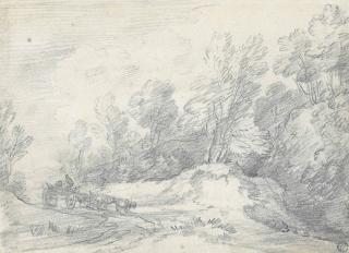 Thomas Gainsborough, R.A. - Road Through A Wood With Farm Waggon Approaching