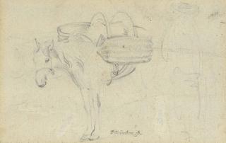 Thomas Gainsborough, R.A. - Study Of A Donkey Laden With Panniers And Accompanying Figure