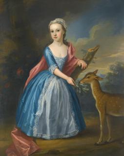 Thomas Gibson - Portrait Of A Girl Feeding A Deer