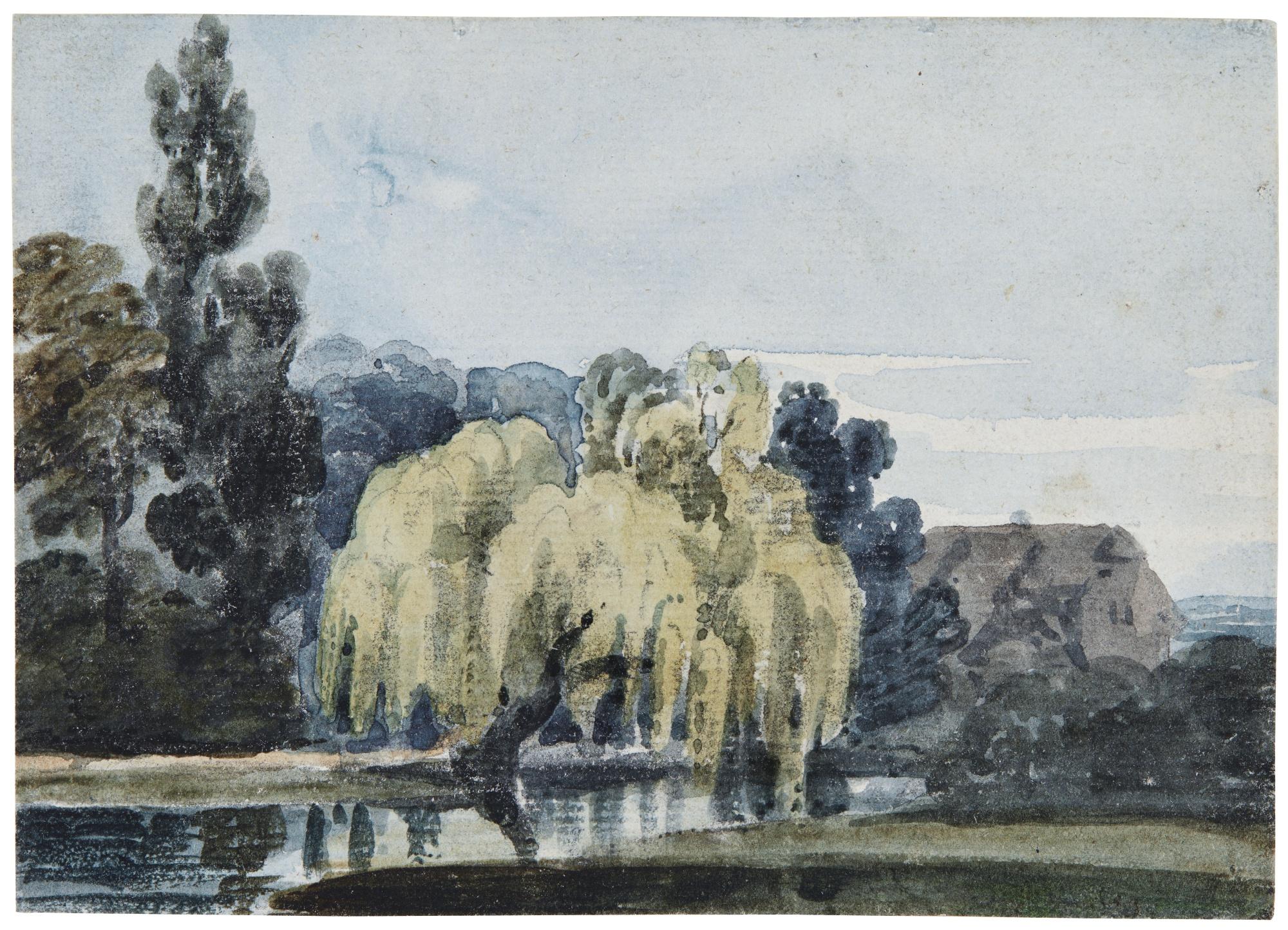 Thomas Girtin - A Weeping Willow Beside A Pond