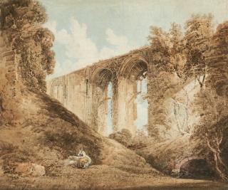 Thomas Girtin - A Woman Seated Near Kenilworth Castle, Warwickshire