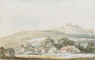 Thomas Girtin - Corfe, Dorset, with the castle behind