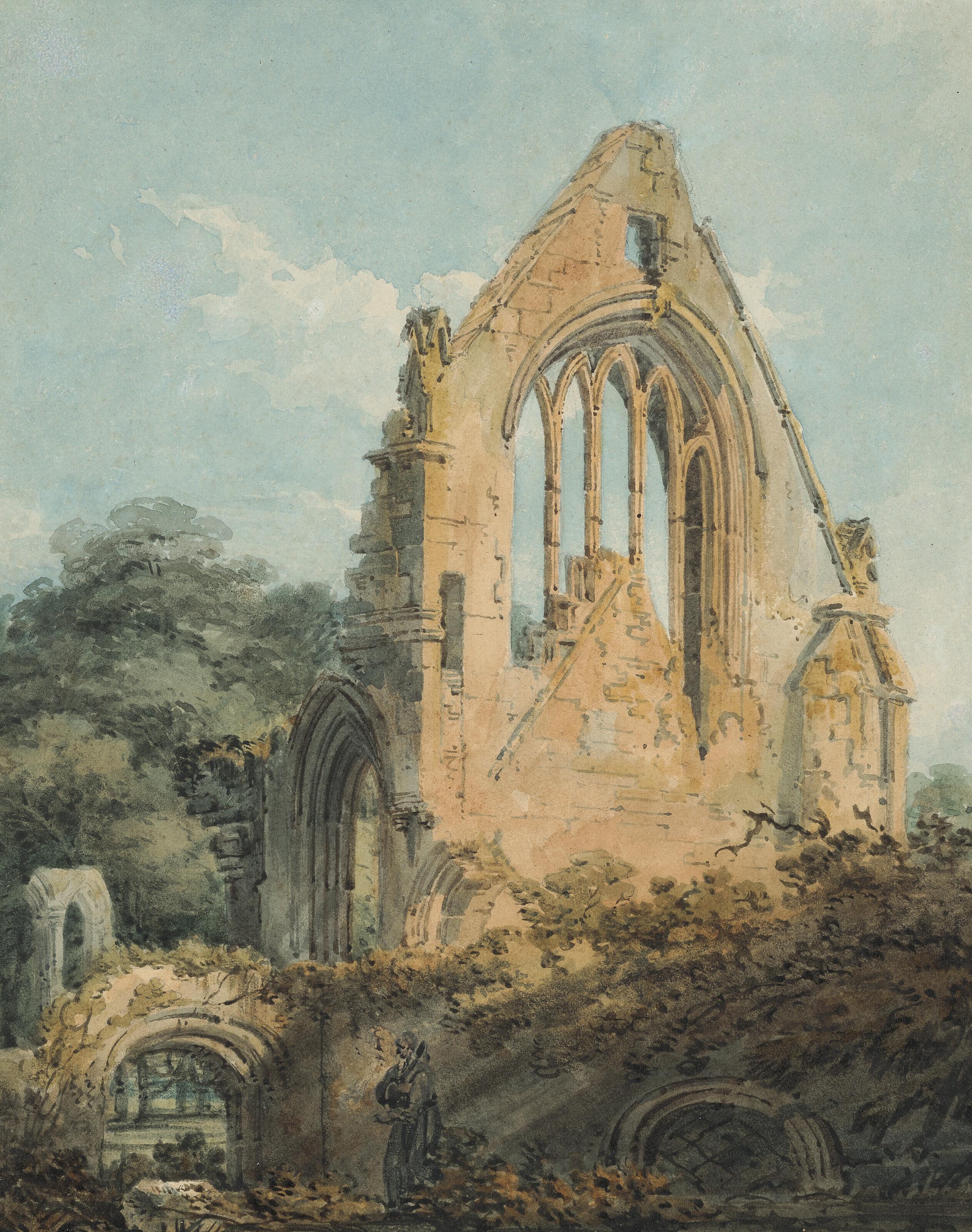 Thomas Girtin - Dryburgh Abbey, Berwickshire: The South Transept from the Cloister