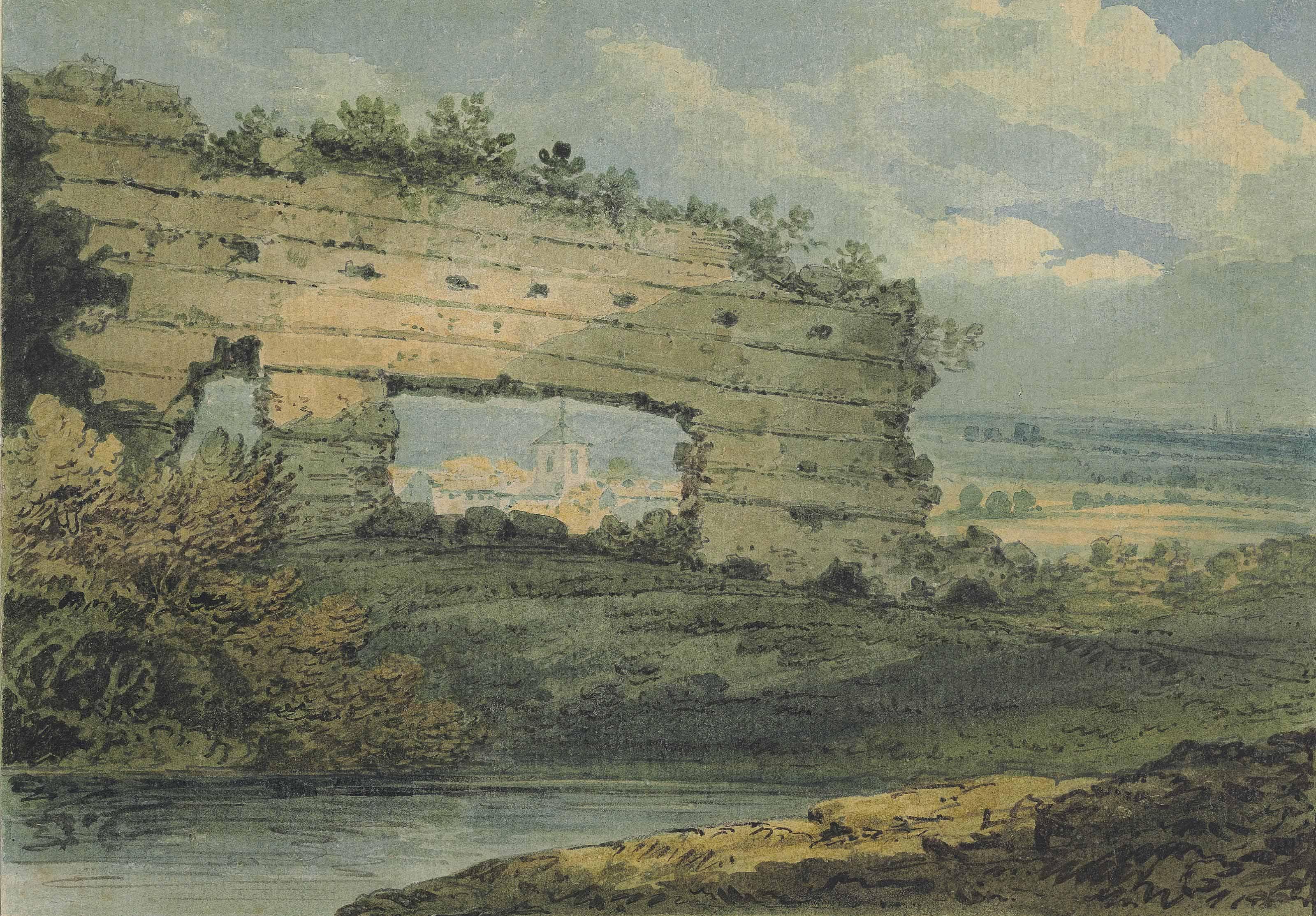 Thomas Girtin - Roman Wall, Wroxeter, Shropshire