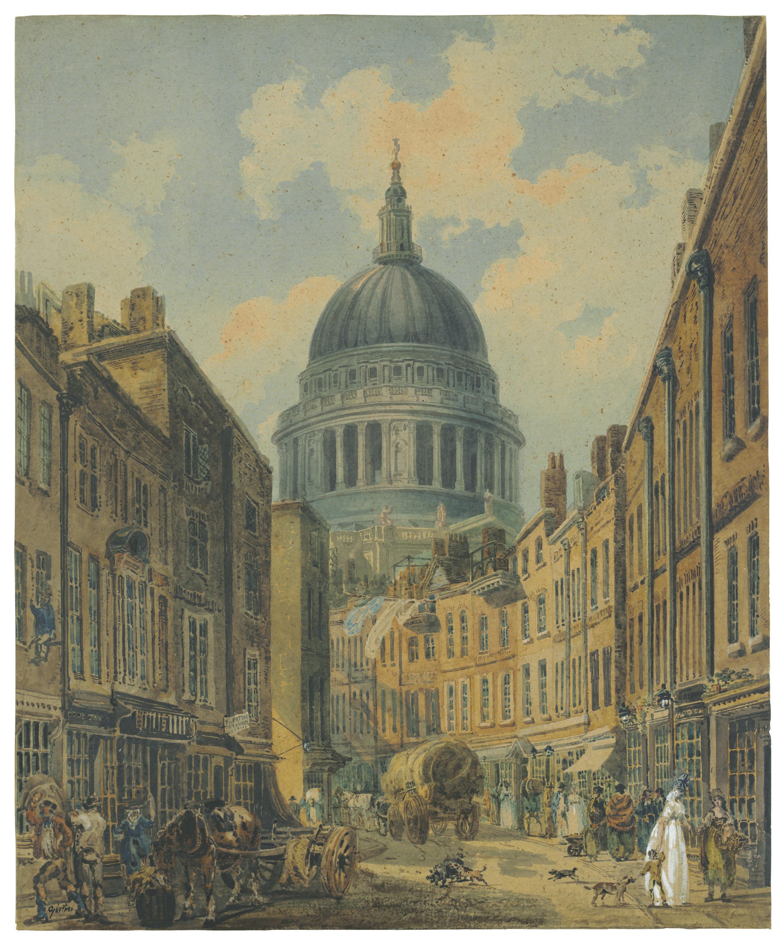 Thomas Girtin - St. Paul’s Cathedral from St. Martin’s-le-Grand, London