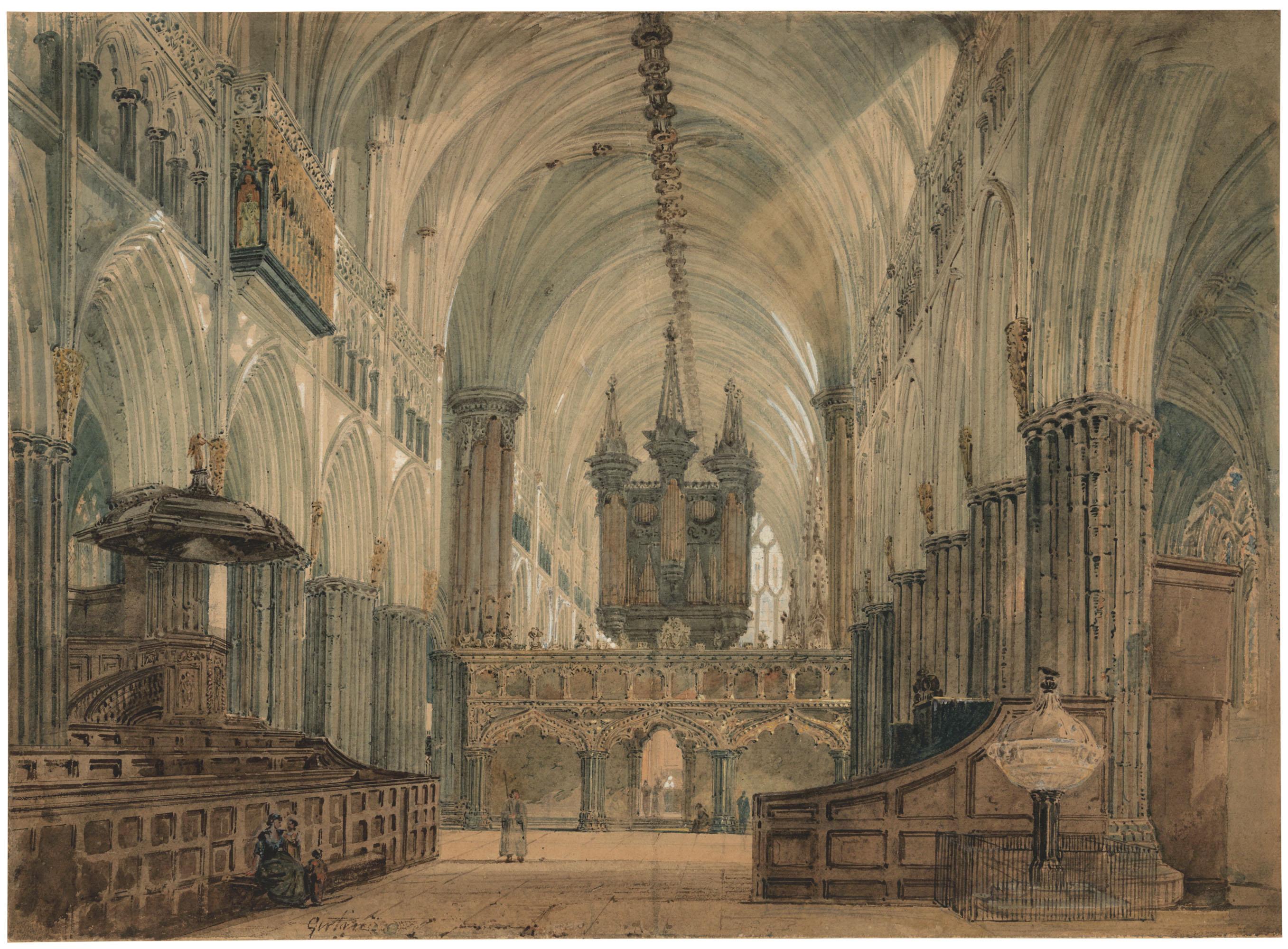 Thomas Girtin - The interior of Exeter Cathedral