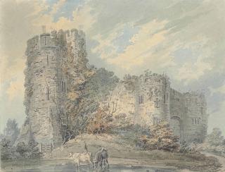 Thomas Girtin - View Of Chepstow Castle With Cattle Watering In The Foreground