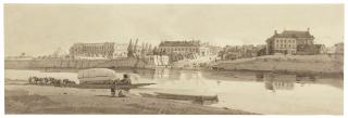 Thomas Girtin - View of the palace and village of Choisy on the bank of the Seine, Paris