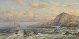 Thomas Goldsworth Dutton - Paddle steamer and a schooner off a Coast