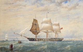 Thomas Goldsworth Dutton - The East Indiaman Windsor Castle leaving Bombay