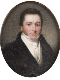 Thomas Hargreaves - A young gentleman believed to be Mr. Philips, nearly full face in a black coat, white waistcoat and shirt
