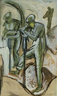 Thomas Hart Benton - Construction Workers With Jackhammer