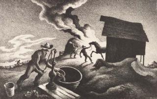 Thomas Hart Benton - Fire in the Barnyard (Fath 64)