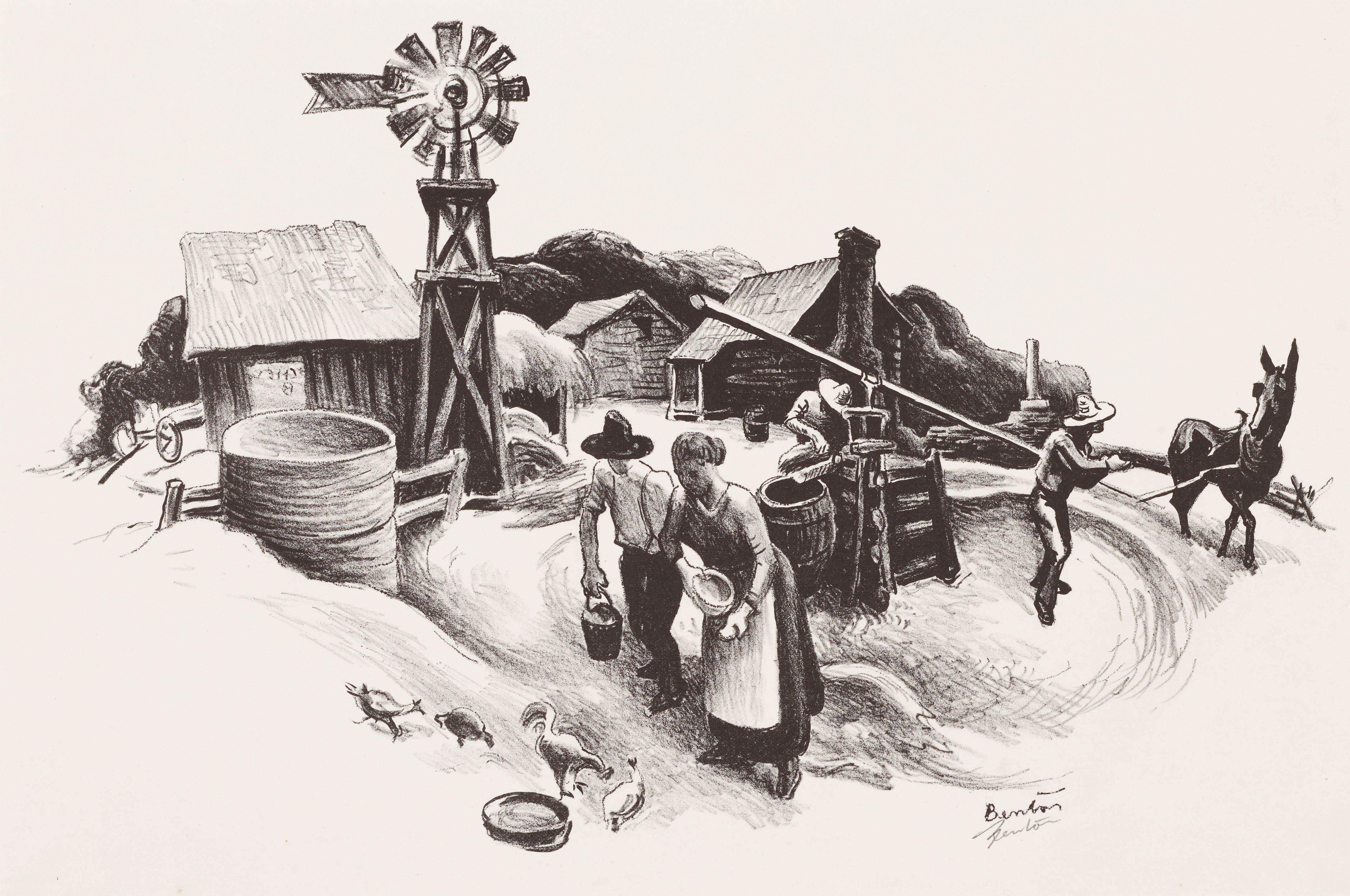 Thomas Hart Benton - Kansas Farmyard