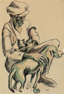 Thomas Hart Benton - Man\'s Dog and Cat