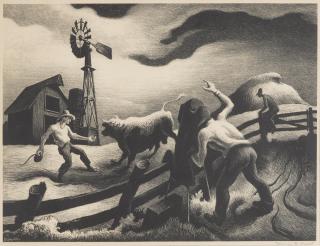 Thomas Hart Benton - Photographing the Bull