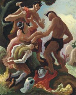 Thomas Hart Benton - Pocahontas and Captain John Smith