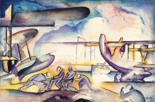 Thomas Hart Benton - Seaplanes