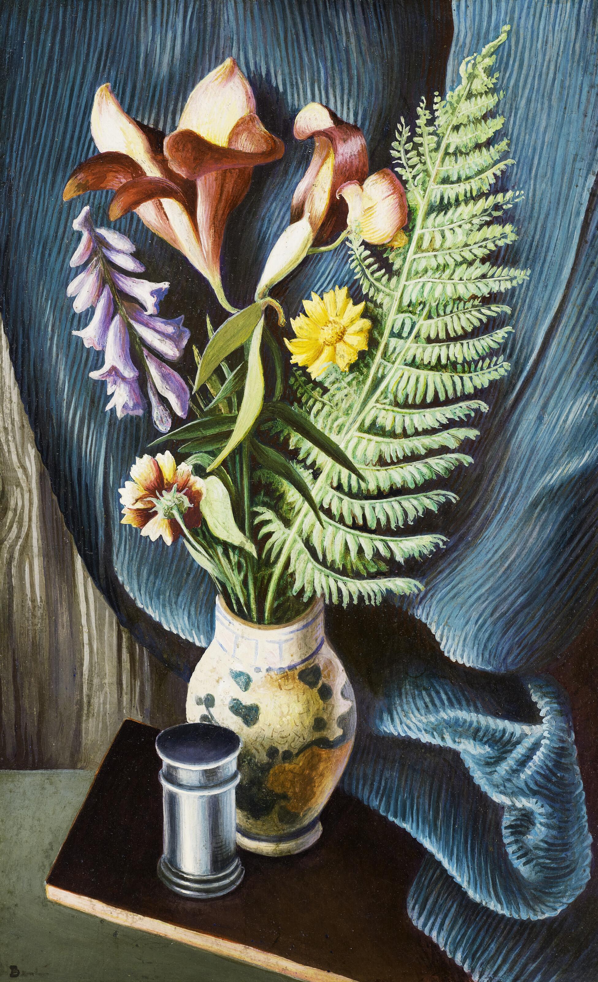 Thomas Hart Benton - Still Life with Lilies and Ferns