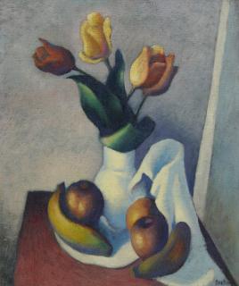 Thomas Hart Benton - Still Life With Tulips