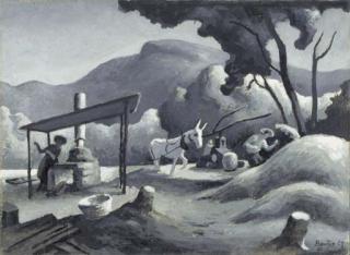 Thomas Hart Benton - Study for Sorghum Mill