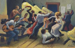 Thomas Hart Benton - Study for \'Swing Your Partner\'