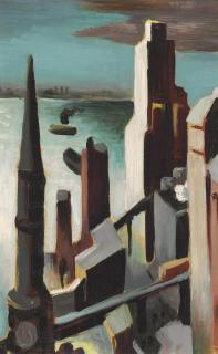 Thomas Hart Benton - Waterfront, New York