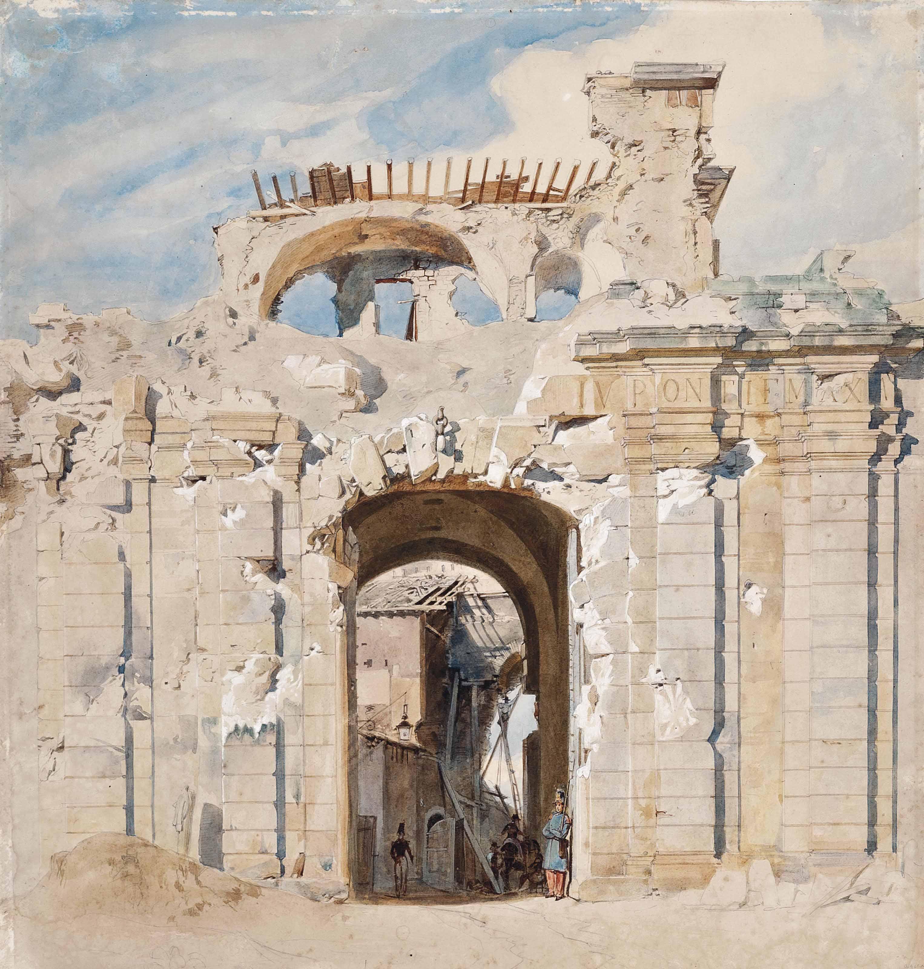 Thomas Hartley Cromek, A.N.W.S. - Soldiers By The Porta St. Pancrazio, Rome