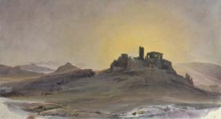 Thomas Hartley Cromek, A.N.W.S. - The Acropolis of Athens at sunset