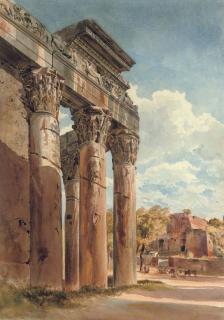 Thomas Hartley Cromek, A.N.W.S. - The Temple of Antoninus And Faustina In The Forum, Rome