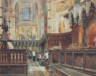 Thomas Hartley Cromek - The interior of a church