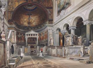 Thomas Hartley Cromek - The interior of the Church of San Clemente, Rome