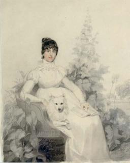 Thomas Heaphy - Portrait of Miss Godfrey, Full-Length, Seated With Her Dog