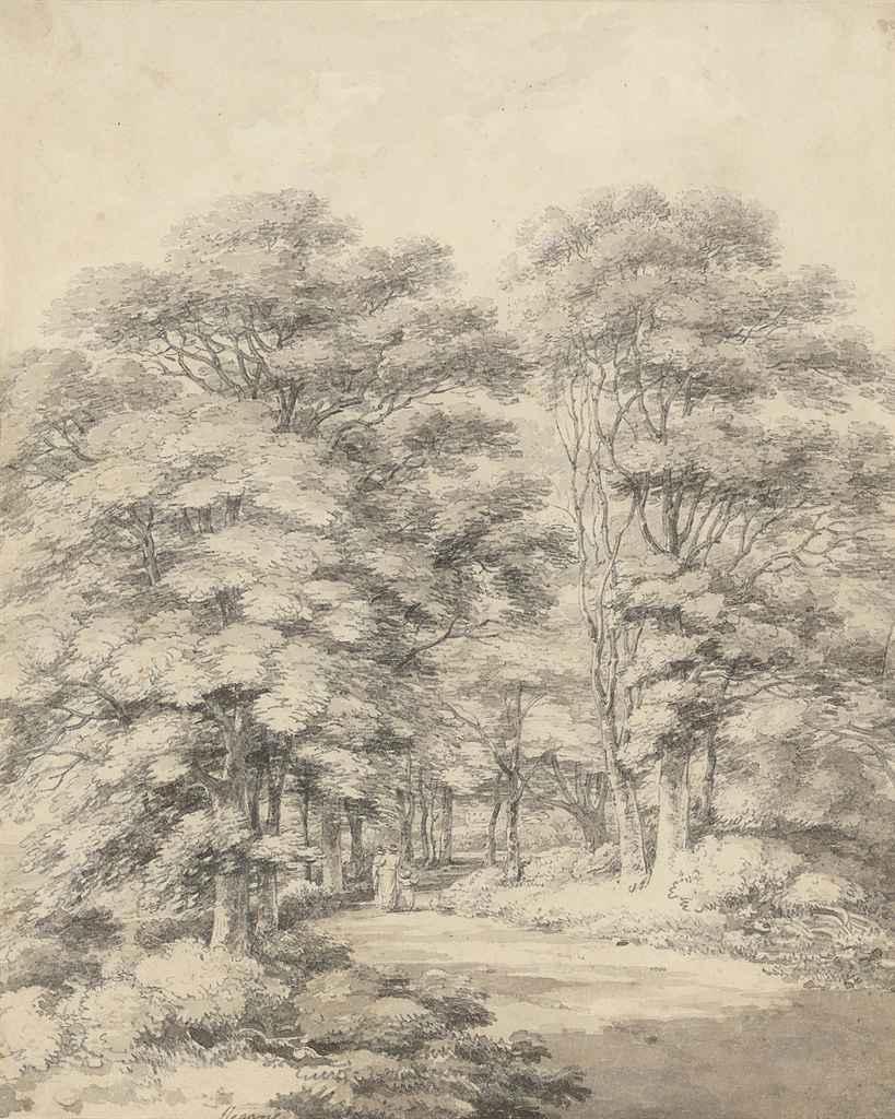 Thomas Hearne, F.S.A. - The grounds of Mr. Justice Le Blanc\'s home at Nacton, Suffolk