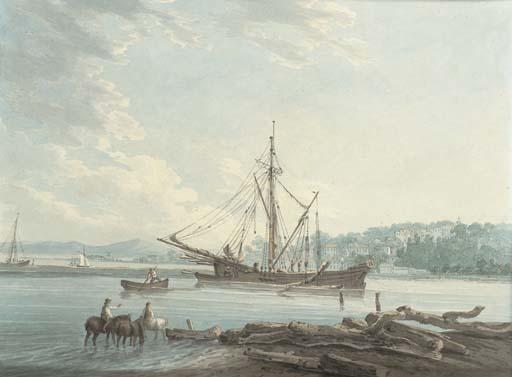 Thomas Hearne - Lymington: unloading a timber ship