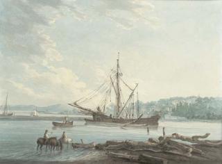 Thomas Hearne - Lymington: unloading a timber ship