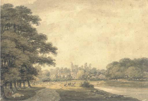 Thomas Hearne - Thames Landscape With A Church Tower In The Distance