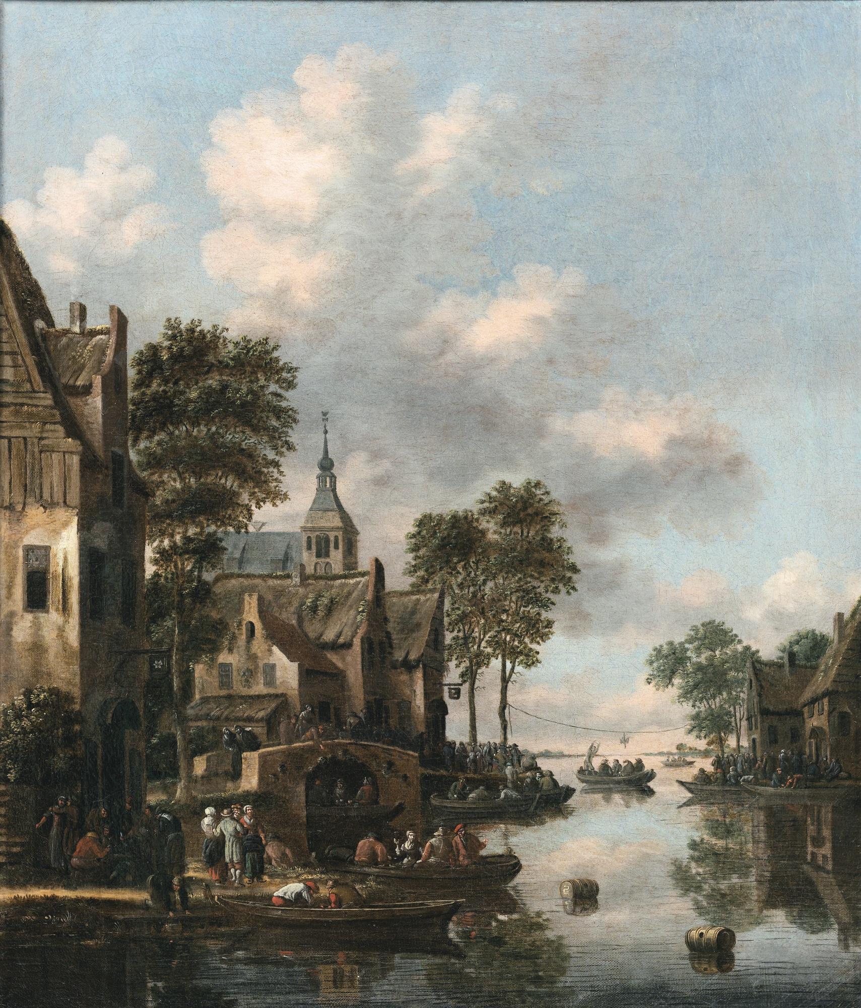 Thomas Heeremans - River Landscape With Men Playing \