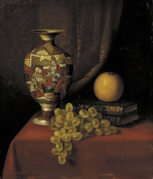 Thomas Henry Hope - Still Life with Vase, Grapes and Books