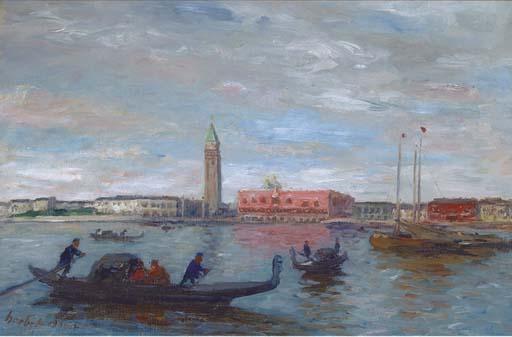 Thomas Herbst - Gondolas before the Dogana, Venice