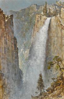 Thomas Hill - A Waterfall In The Sierras 