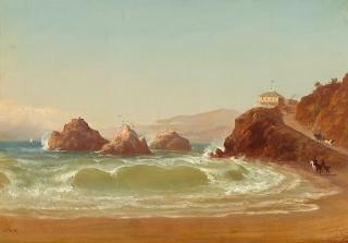 Thomas Hill - Cliff House and Golden Gate from Ocean Beach