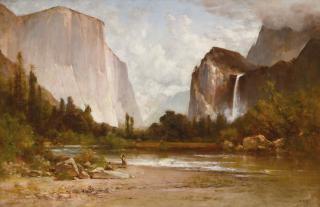 Thomas Hill - Indians Fishing In Yosemite