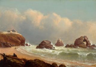 Thomas Hill - The Cliff House with Seal Rock and Sutro Bath