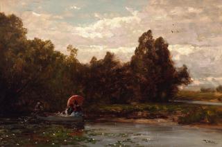 Thomas Hill - Tranquil Afternoon 16 x 23 3/4 in. framed 20 1/2 x 28 1/2 in.
