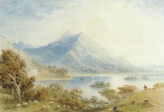Thomas Hosmer Shepherd - A mountainous lakeland landscape