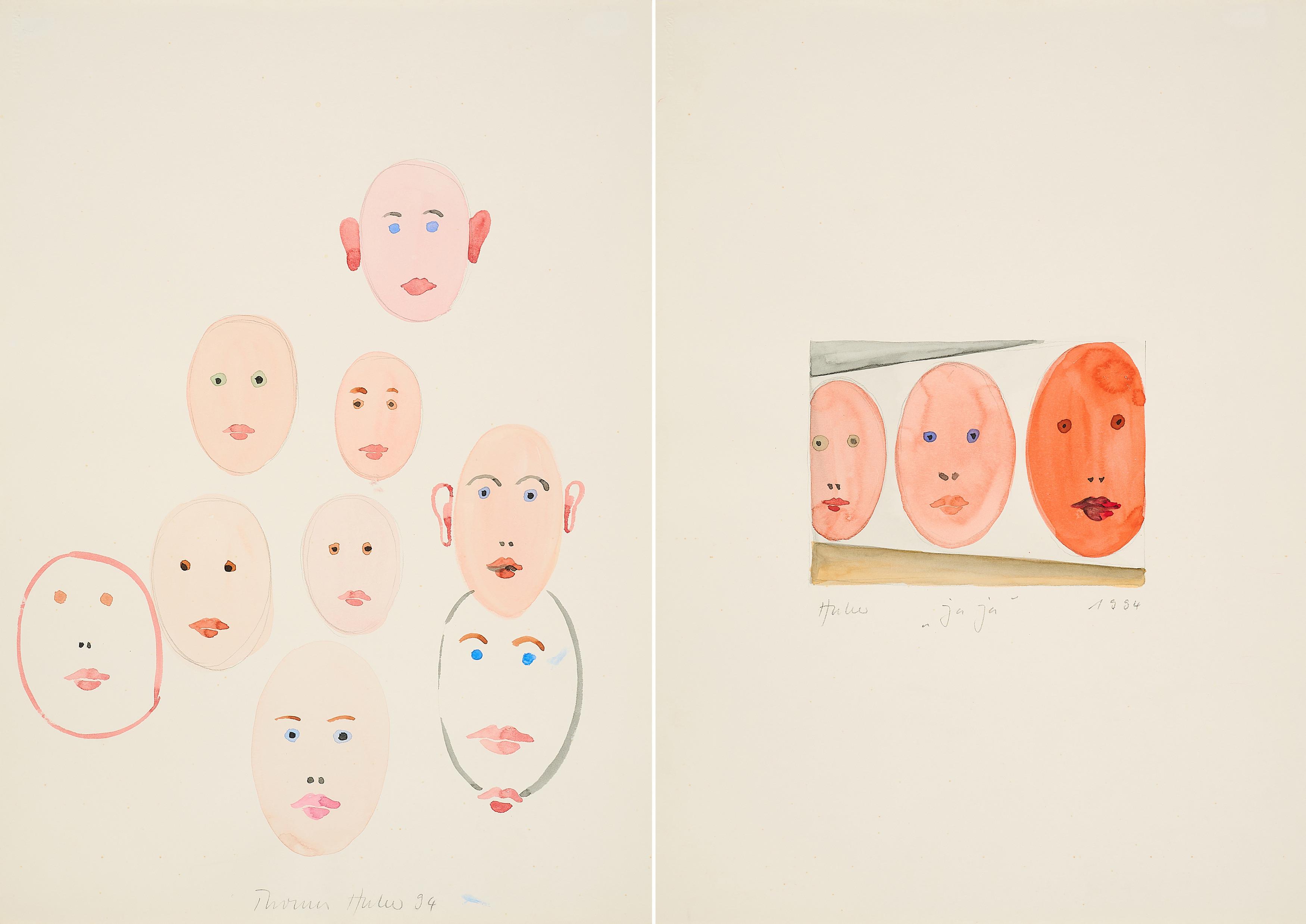 Thomas Huber - Serie von 2 Papierarbeiten.