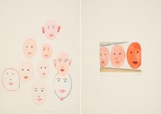 Thomas Huber - Serie von 2 Papierarbeiten.